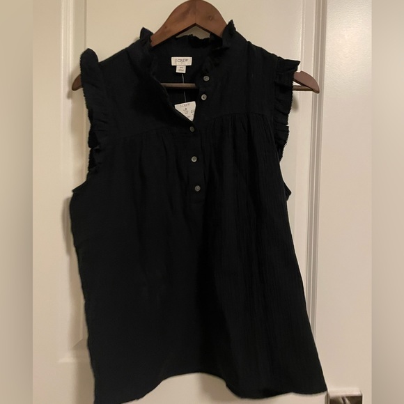J Crew Smocked Ruffle Tank - Picture 2 of 4